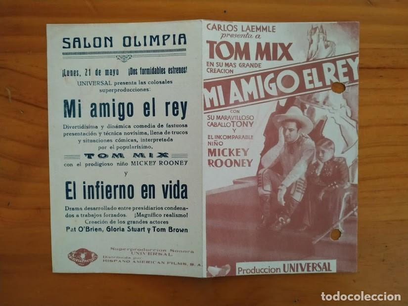 Cine: MI AMIGO EL REY PROGRAMA DOBLE UNIVERSAL TOM MIX MICKEY ROONEY - Foto 3