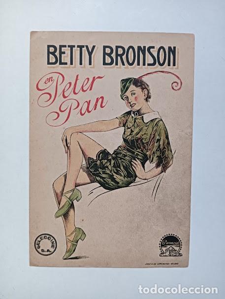 Cine: PETER PAN PROGRAMA DOBLE PARAMOUNT BETTY BRONSON ANNA MAY WONG MARY BRIAN CINE MUDO