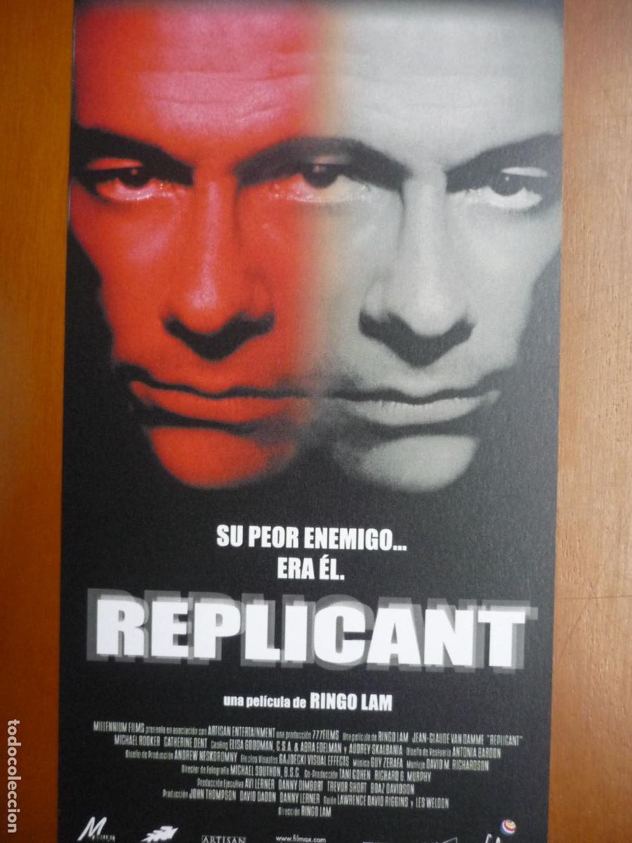 Kino: replicant - folleto mano invitacion estreno - jean claude van damme