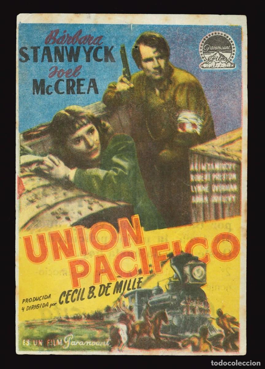 Cine: UNION PAC&Iacute;FICO / PROGRAMA DE CINE CON PUBLICIDAD EN TRASERA (OESTE) - Foto 1