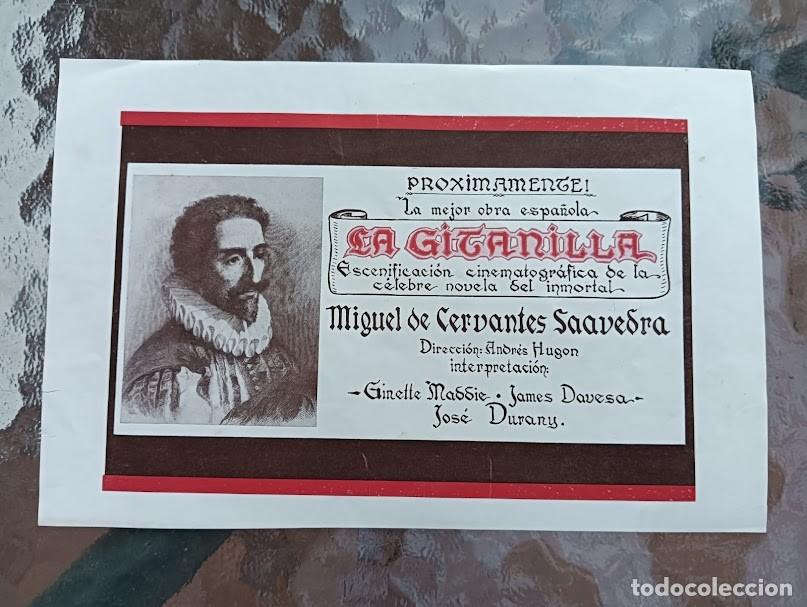 Cine: LA GITANILLA PROGRAMA SENCILLO FORMATO ESPECIAL MIGUEL DE CERVANTES CINE MUDO