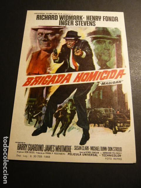 Cine: BRIGADA HOMICIDA PROGRAMA DE MANO SIN PUBLICIDAD - Foto 1