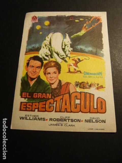 Cine: EL GRAN ESPECT&Aacute;CULO PROGRAMA DE MANO SIN PUBLICIDAD - Foto 1