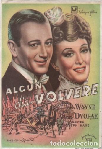 Cine: PROGRAMA DE CINE: ALG&Uacute;N D&Iacute;A VOLVER&Eacute; PC-10761 - Foto 1