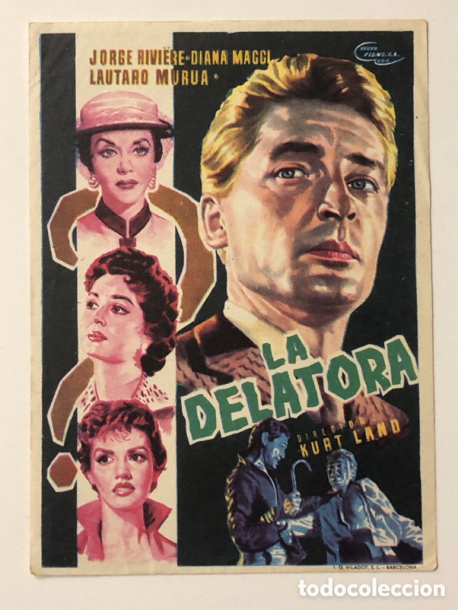 Folhetos de m&atilde;o de filmes antigos de cinema: Programa la delatora Jorge Riviere A24
