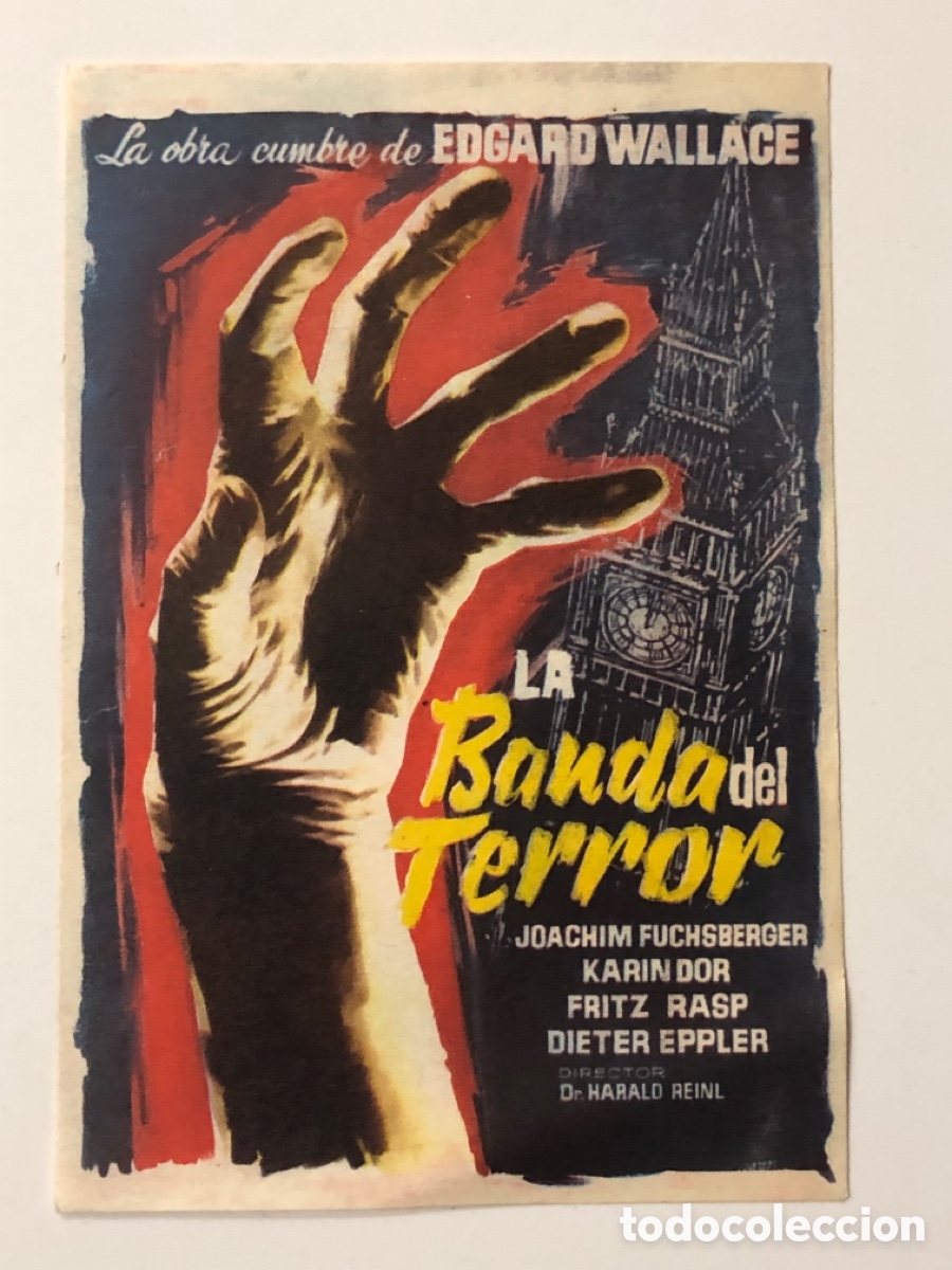 Folhetos de m&atilde;o de filmes antigos de cinema: Programa la banda del Terror Joachim fuchsberger A24