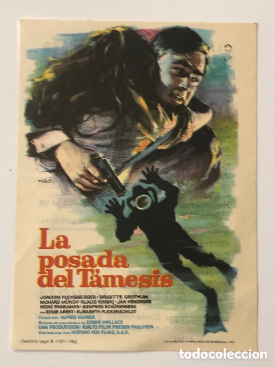 Folhetos de m&atilde;o de filmes antigos de cinema: Programa la posada del T&aacute;mesis Joachim fuchsberger publicidad cine deportivo trajano alcazaba A24
