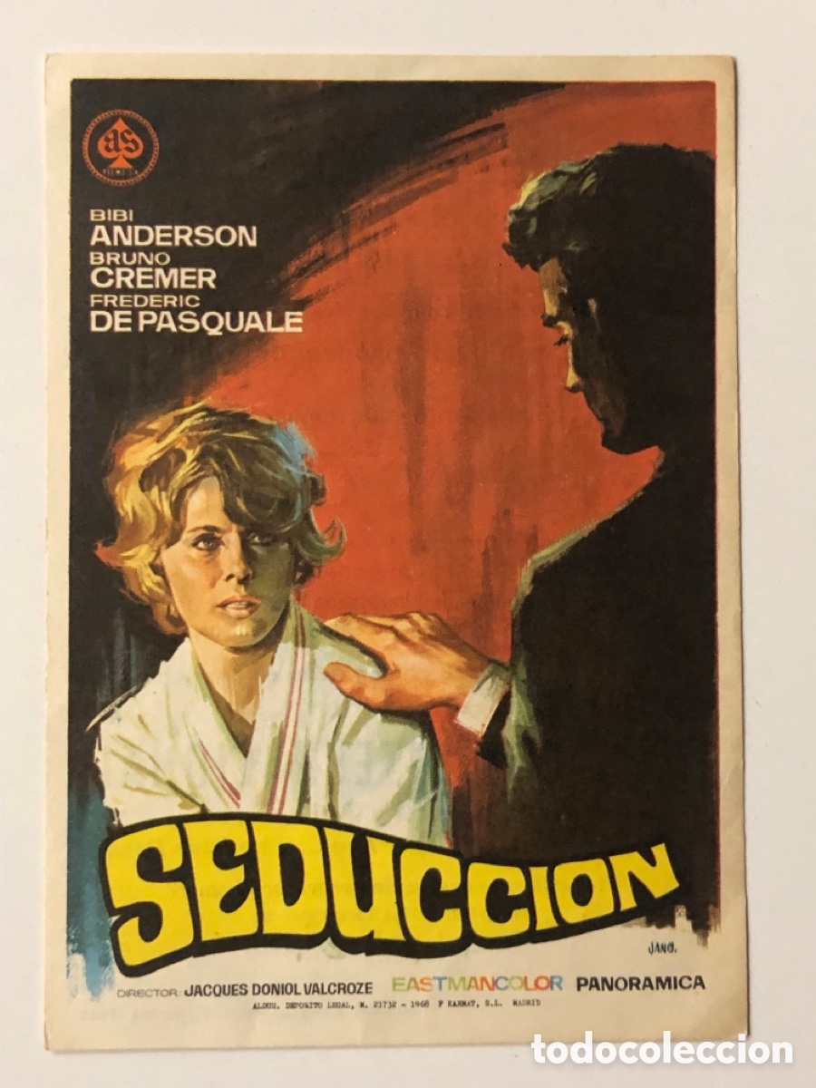  Foglietti di film di film antichi di cinema: Programa seducci&oacute;n Bibi Anderson con publicidad cine col&oacute;n alcira A24