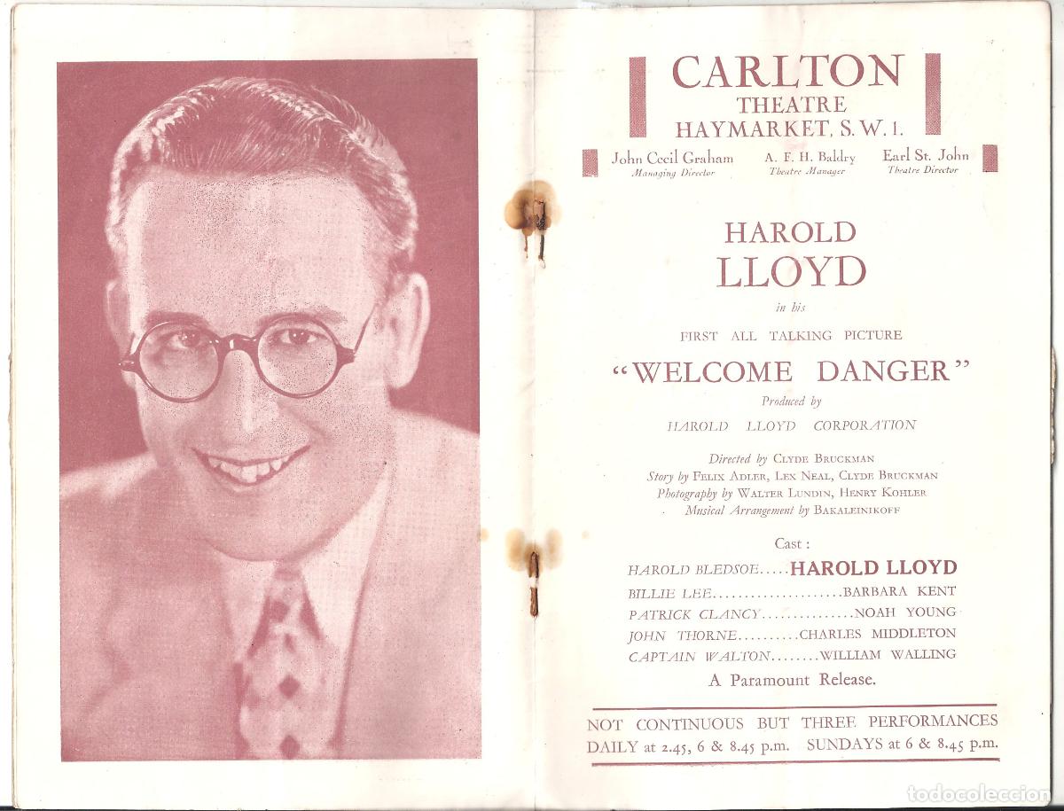 Cine: PTCC7 26 QUE FENOMENO PROGRAMA LIBRITO INGLES HAROLD LLOYD BARBARA KENT - Foto 4