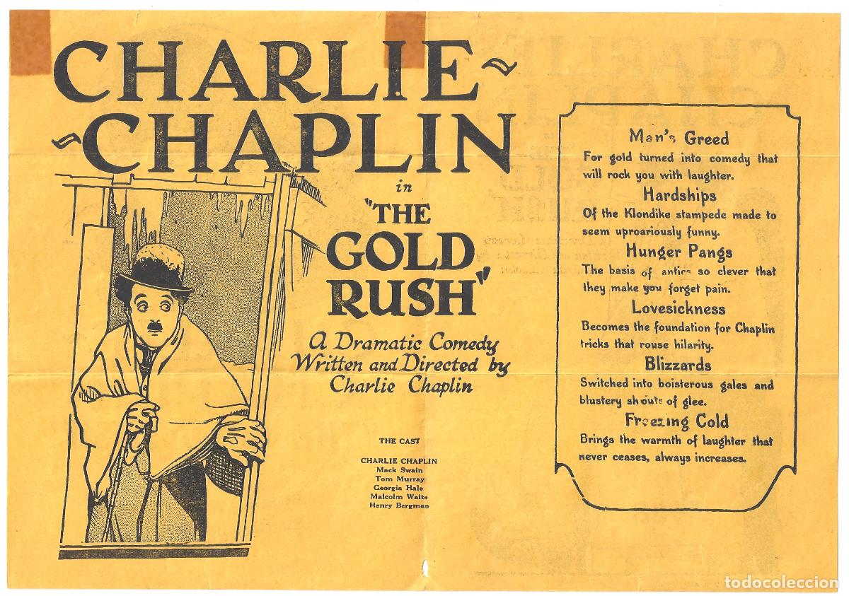 Cine: PTCC7 26 LA QUIMERA DEL ORO PROGRAMA DOBLE AMERICANO CHARLES CHAPLIN - Foto 2