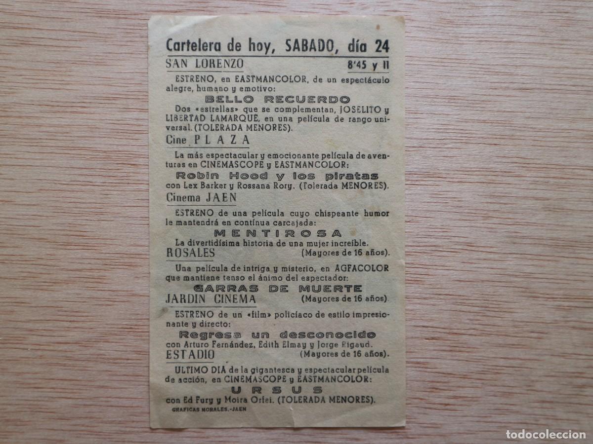Cine: PROGRAMA DE MANO MENTIROSA CON PUBLICIDAD - Foto 2
