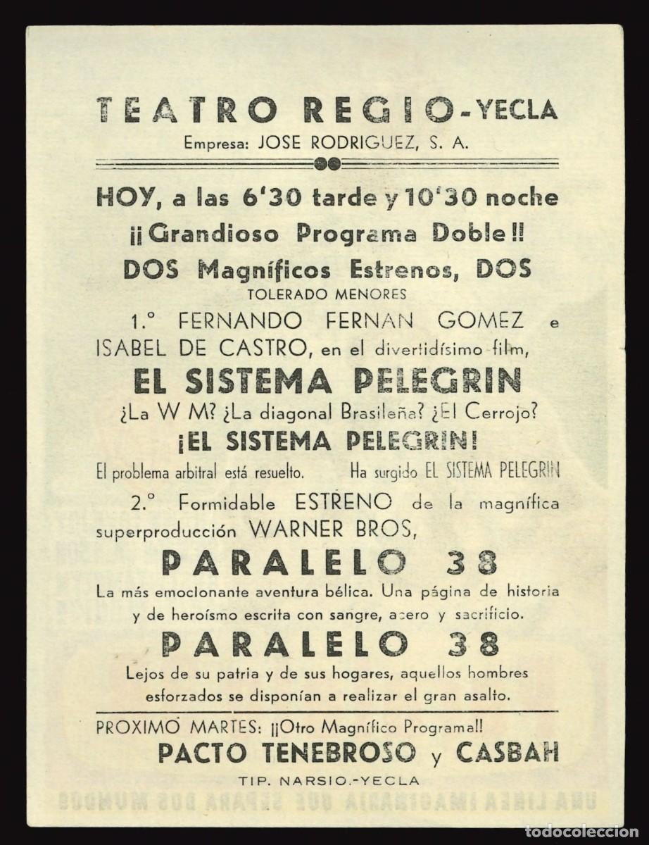 Cine: PARALELO 38 / PROGRAMA DE CINE CON PUBLICIDAD EN TRASERA (B&Eacute;LICO) - Foto 2