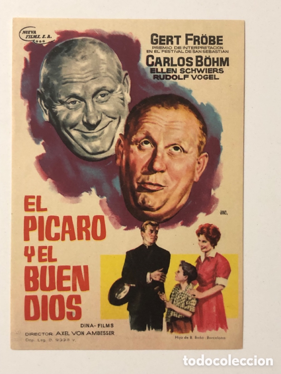  Foglietti di film di film antichi di cinema: Programa el p&iacute;caro y el buen dios Gert Fr&ouml;be A24
