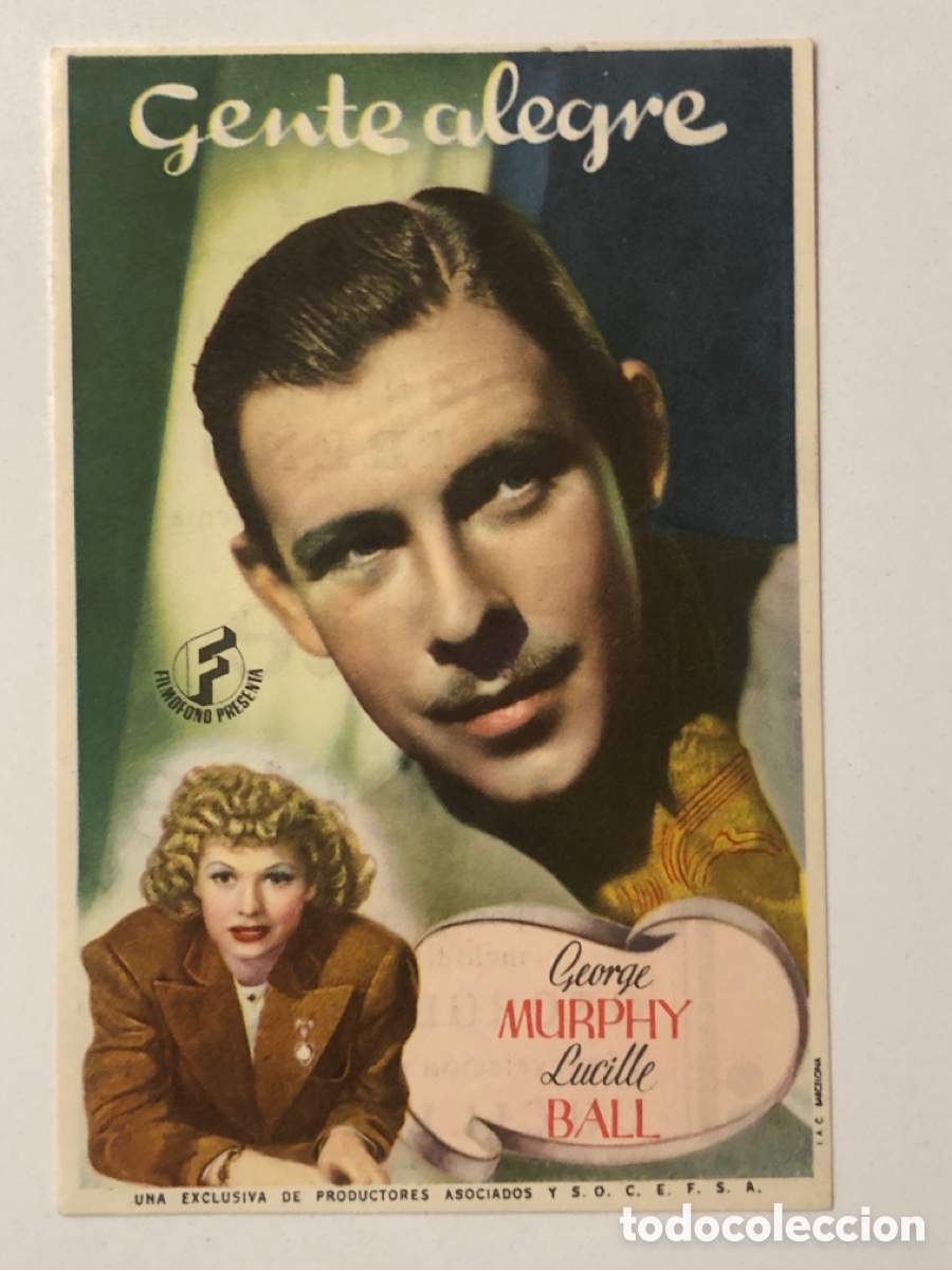  Foglietti di film di film antichi di cinema: Programa gente alegre George Murphy con publicidad cine gran v&iacute;a valencia A24