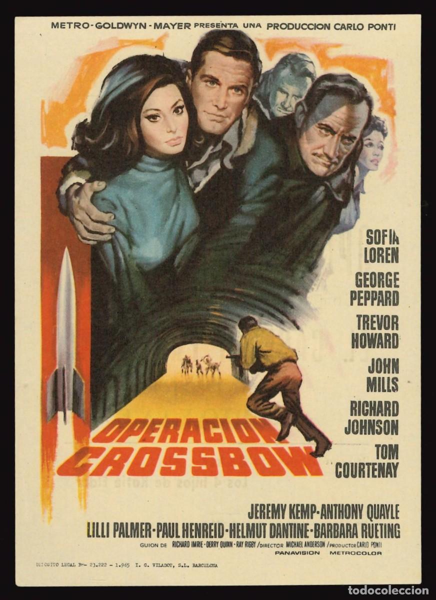 Cine: OPERACI&Oacute;N CROSSBOW / PROGRAMA DE CINE CON PUBLICIDAD EN TRASERA (ESPIONAJE) - Foto 1