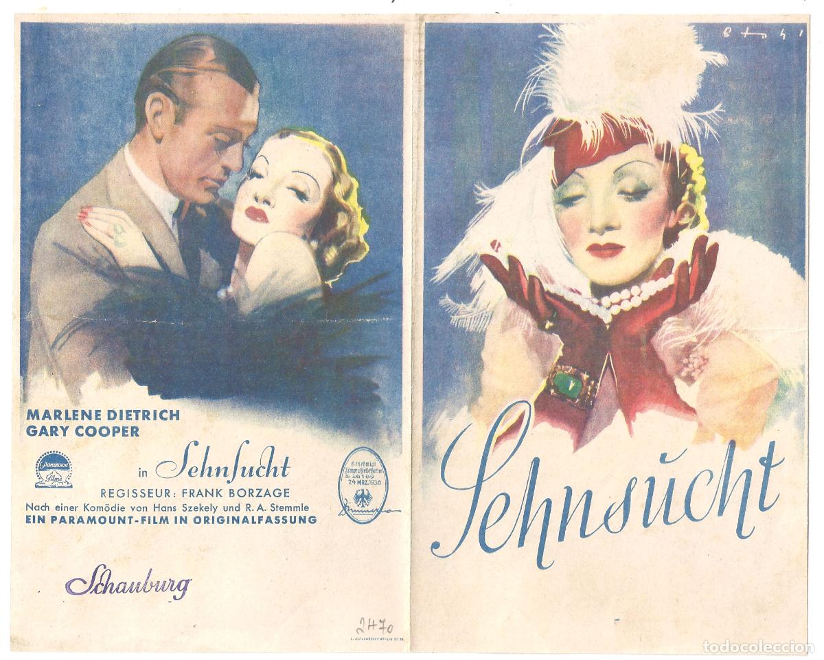 Cine: PTCC2 38 DESEO PROGRAMA DOBLE ALEMAN GARY COOPER MARLENE DIETRICH - Foto 2