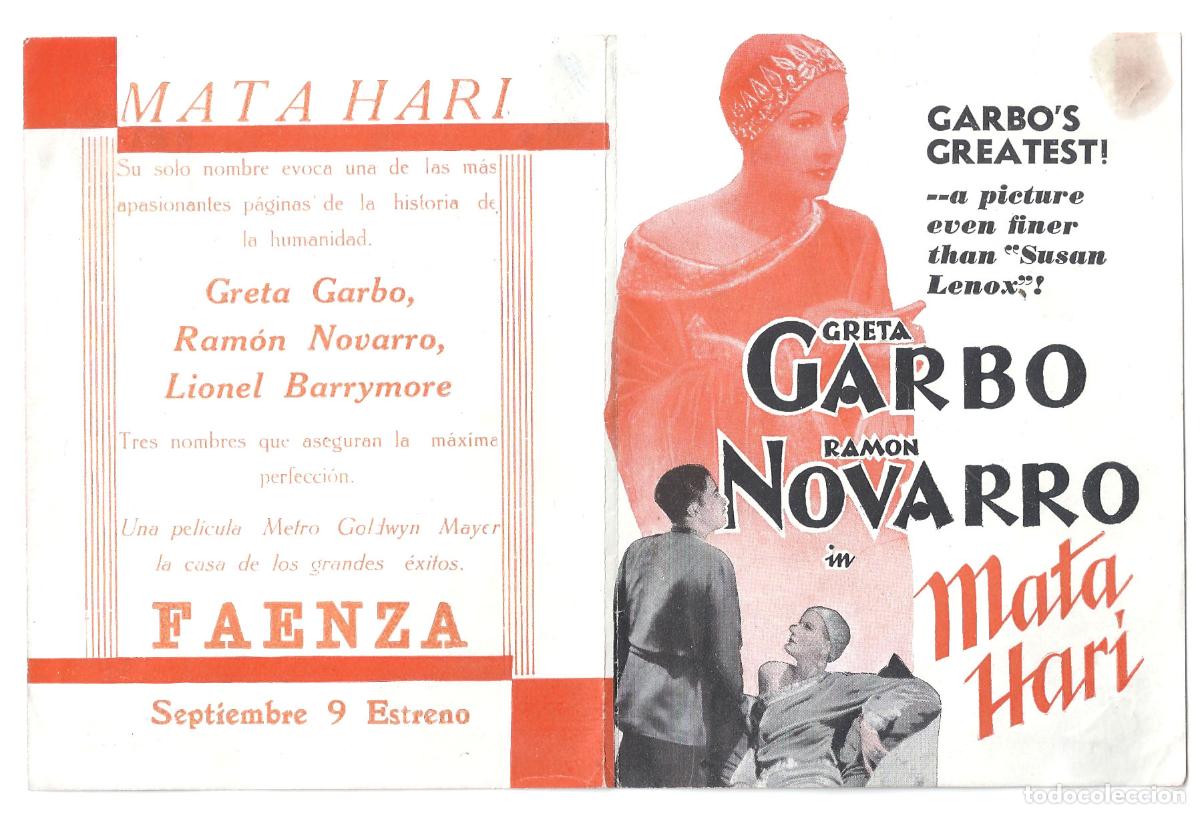 Cine: PTCC2 38 MATA HARI PROGRAMA DOBLE AMERICANO GRETA GARBO RAMON NOVARRO - Foto 3