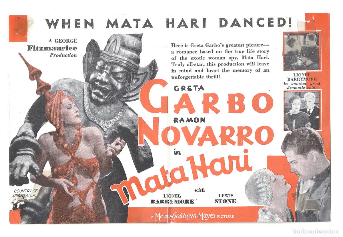 Cine: PTCC2 38 MATA HARI PROGRAMA DOBLE AMERICANO GRETA GARBO RAMON NOVARRO - Foto 2