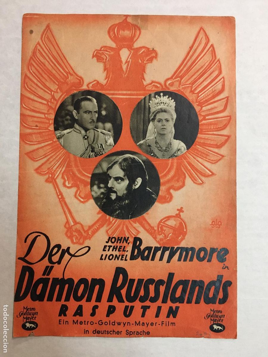 Cine: PTCC2 38 RASPUTIN Y LA ZARINA PROGRAMA DOBLE ALEMAN JOHN EHTEL LIONEL BARRYMORE - Foto 1