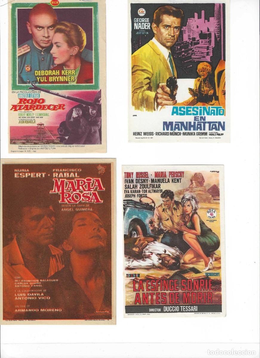 Cine: ROJO ATARDECER Y 3 FOLLETOS MAS - Foto 1