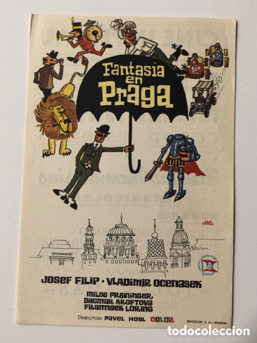  Foglietti di film di film antichi di cinema: Programa fantasia en Praga Josef Filip con publicidad cine imperial puertollano A24V