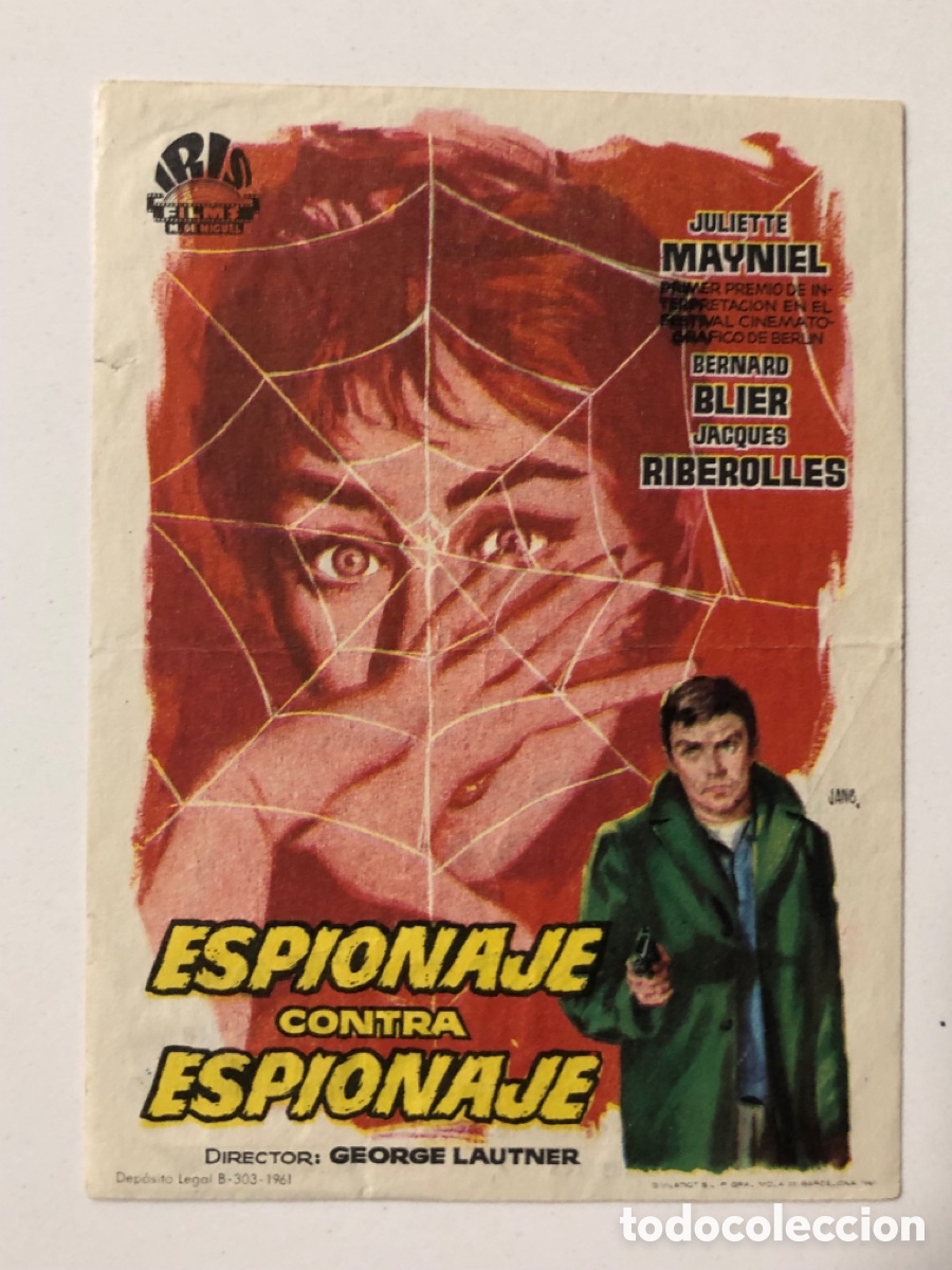  Foglietti di film di film antichi di cinema: Programa espionaje contra espionaje Juliette Mayniel con publicidad cine Moderno A24V