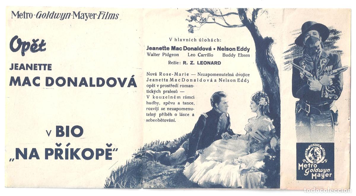 Cine: PTCC 819 CIUDAD DEL ORO PROGRAMA DOBLE CHECOSLOVACO JEANETTE MACDONALD NELSON EDDY - Foto 2