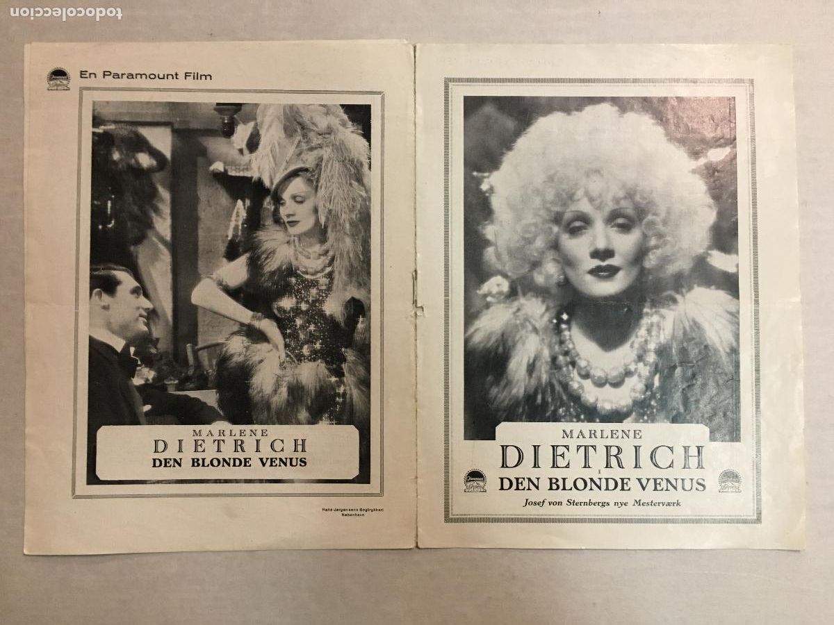 Cine: PTCC2 39 LA VENUS RUBIA PROGRAMA LIBRITO ALEMAN MARLENE DIETRICH CARY GRANT HERBERT MARSHALL - Foto 5