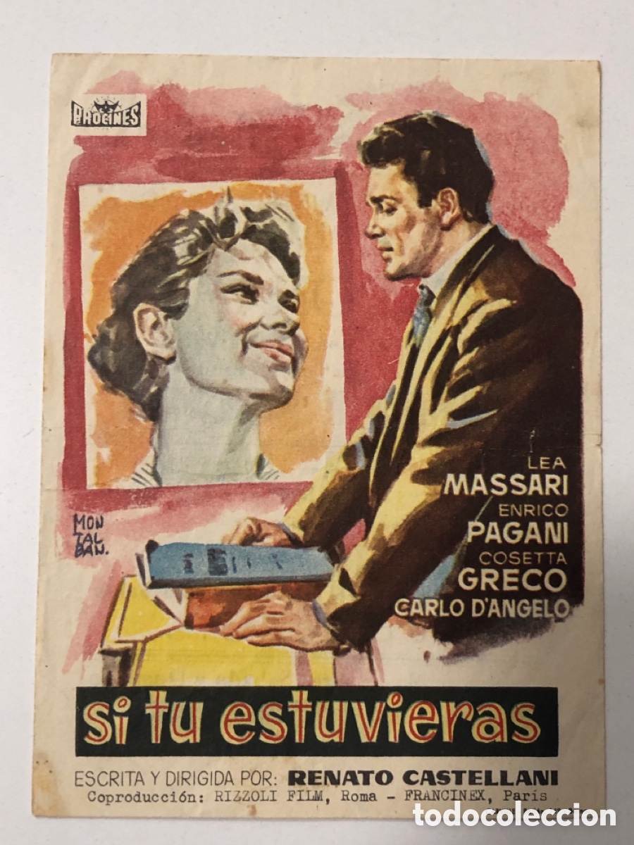  Foglietti di film di film antichi di cinema: Programa si t&uacute; estuvieras lea massari con publicidad cine avenida Meliana A24V1