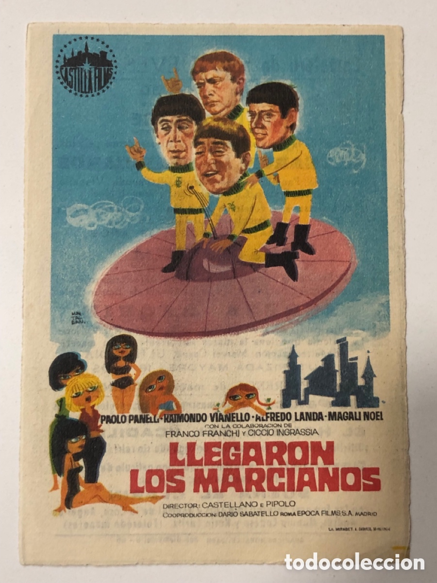  Foglietti di film di film antichi di cinema: Programa llegaron los marcianos con publicidad cine lis palace Jaen A24V1