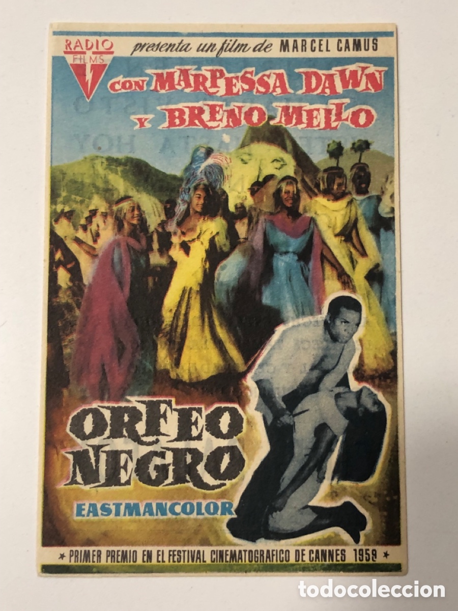  Foglietti di film di film antichi di cinema: Programa Orfeo negro Marpessa Dawn con publicidad cine palafox zaragoza A24V1