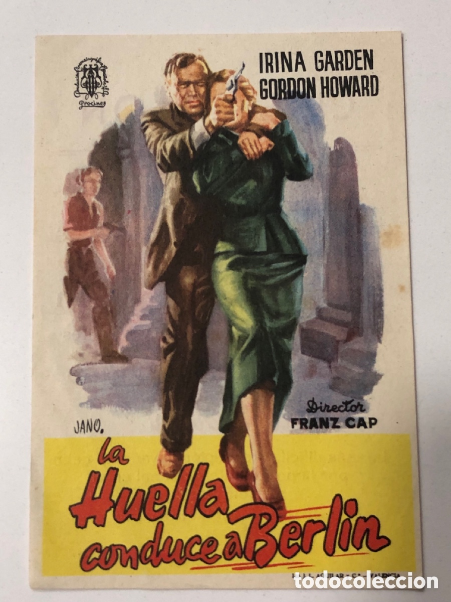  Foglietti di film di film antichi di cinema: Programa la huella conduce a Berlin Irina Garden con publicidad cine Col&oacute;n valencia A24V1