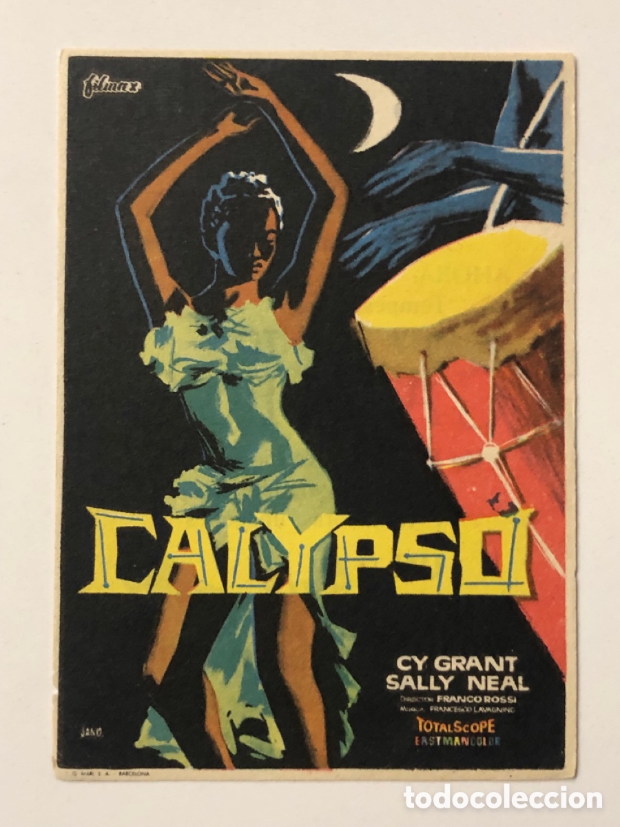  Foglietti di film di film antichi di cinema: Programa calypso Sally Neal con publicidad cine Sala Born Mallorca A24V3