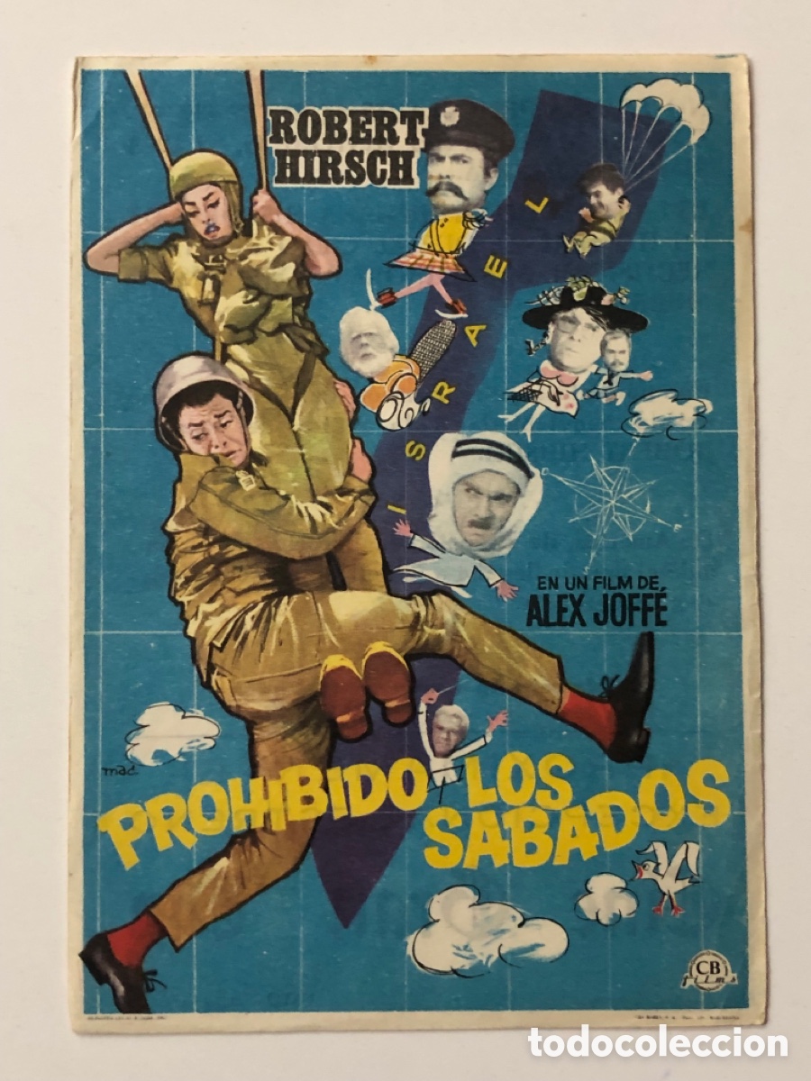  Foglietti di film di film antichi di cinema: Programa prohibido los s&aacute;bados Robert Hirsch con publicidad cine Gran v&iacute;a Bilbao A24V3
