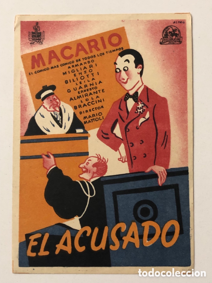  Foglietti di film di film antichi di cinema: Programa el acusado Macario A24V3