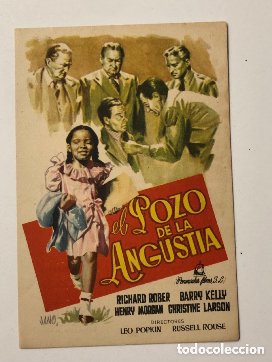  Foglietti di film di film antichi di cinema: Programa el pozo de la angustia Richard Rober con publicidad teatro principal Aranda A24V3