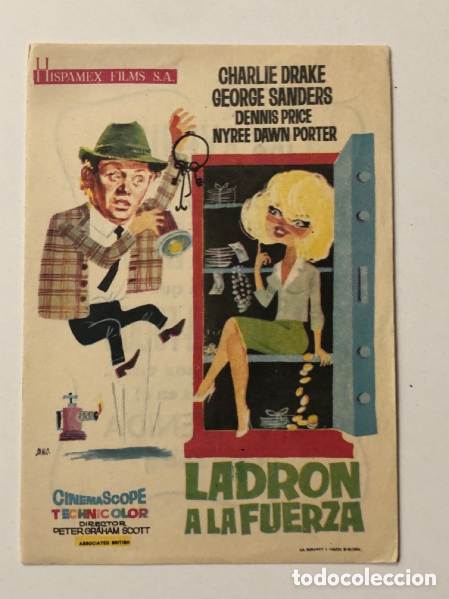  Foglietti di film di film antichi di cinema: Programa ladron a la fuerza George sanders con publicidad cine avenida A24V3