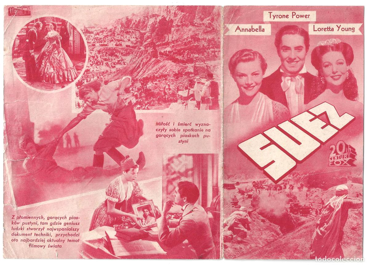 Cine: PTCC 827 SUEZ PROGRAMA DOBLE POLACO TYRONE POWER LORETTA YOUNG ANNABELLA - Foto 3