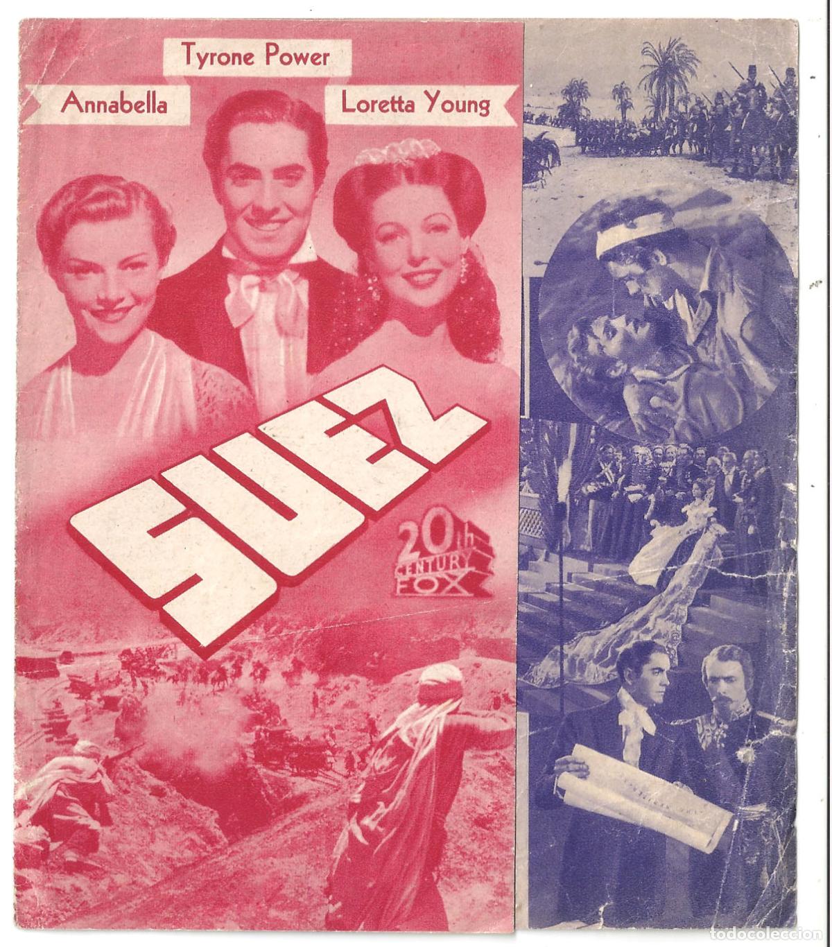Cine: PTCC 827 SUEZ PROGRAMA DOBLE POLACO TYRONE POWER LORETTA YOUNG ANNABELLA - Foto 1