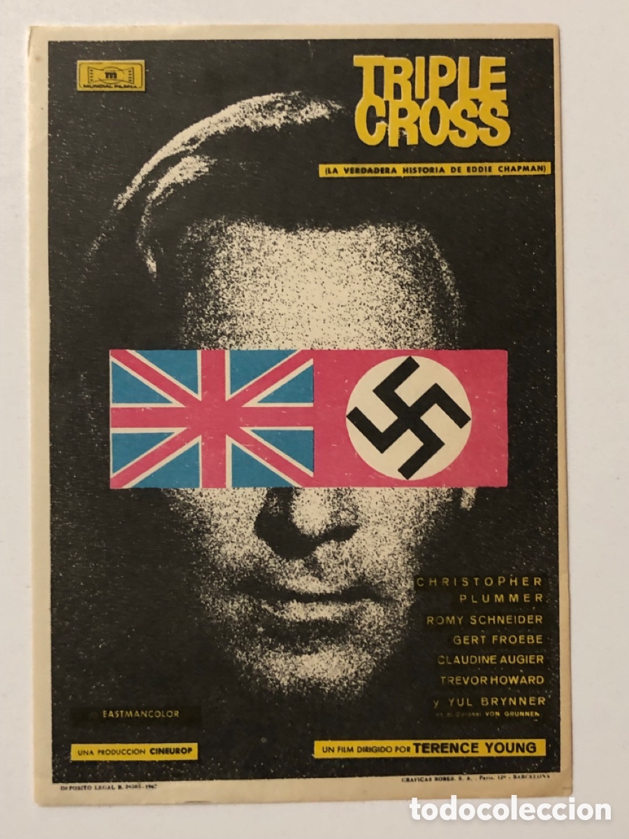  Foglietti di film di film antichi di cinema: Programa triple cross christopher Plummer A24V5