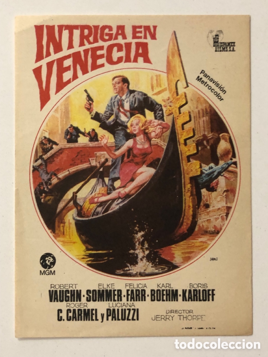  Foglietti di film di film antichi di cinema: Programa intriga en Venecia Elke Sommer A24V6