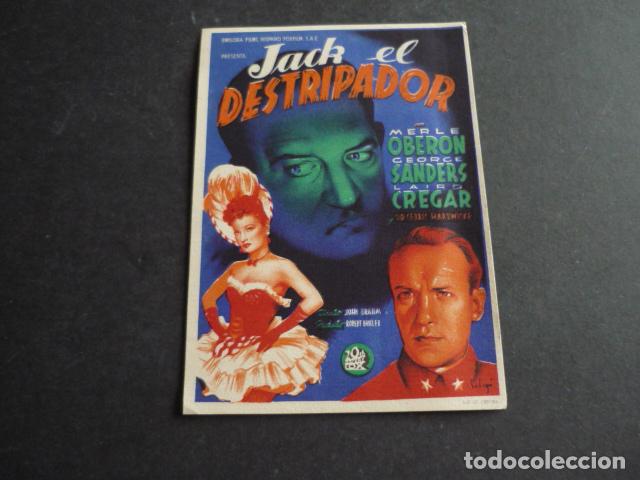 Cine: JACK EL DESTRIPADOR PROGRAMA DE MANO SIN PUBLICIDAD - Foto 1