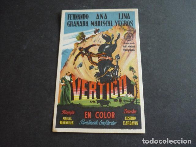 Cine: VERTIGO PROGRAMA DE MANO SIN PUBLICIDAD - Foto 1