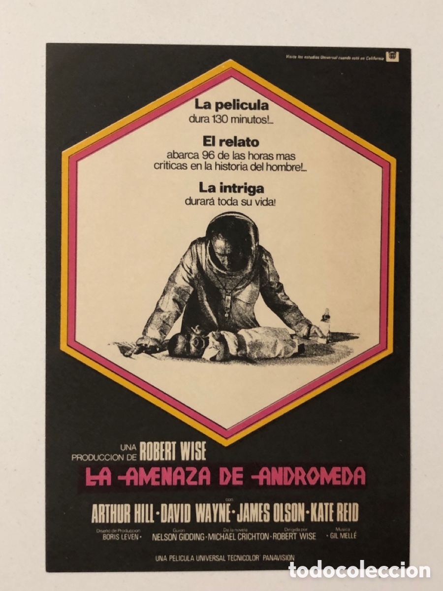  Foglietti di film di film antichi di cinema: Programa la amenaza de andromeda Arthur Hill A24V6