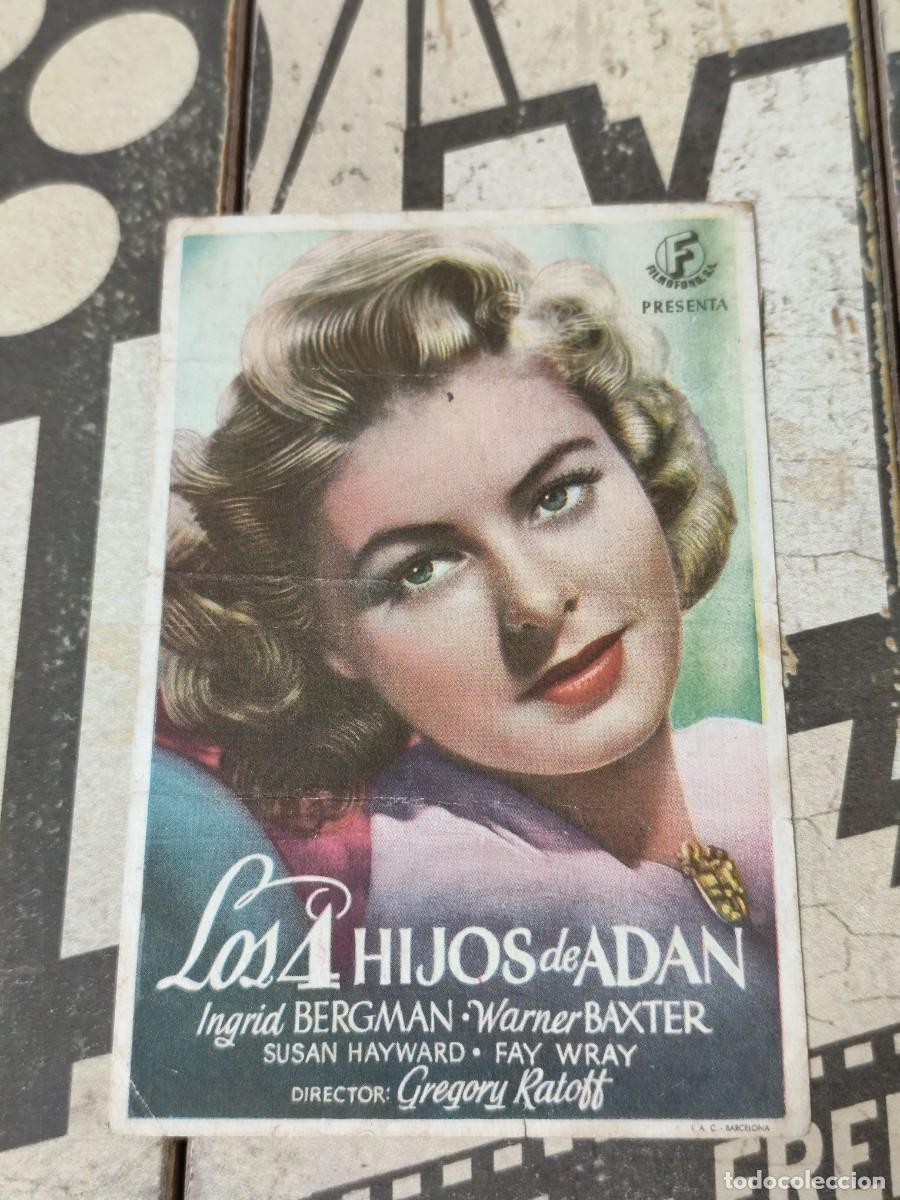 Folhetos de m&atilde;o de filmes antigos de cinema: Los 4 hijos de Ad&aacute;n con publicidad Cinema La Rambla y Teatro Principal