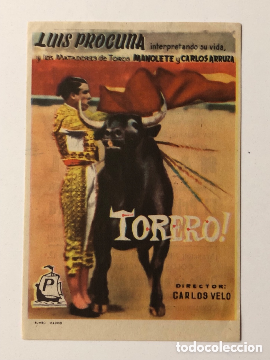 Cine: Programa Torero luis procuna Manolete carlos arruza con publicidad Cine coliseo Melilla A13