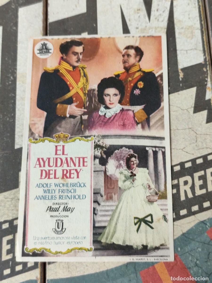 Folhetos de m&atilde;o de filmes antigos de cinema: El ayudante del rey con publicidad Cine Moderno