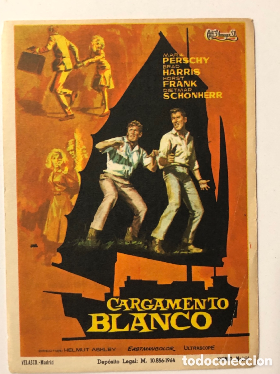 Folhetos de m&atilde;o de filmes antigos de cinema: Programa cargamento blanco con publicidad cine coliseum tarragona A24V6