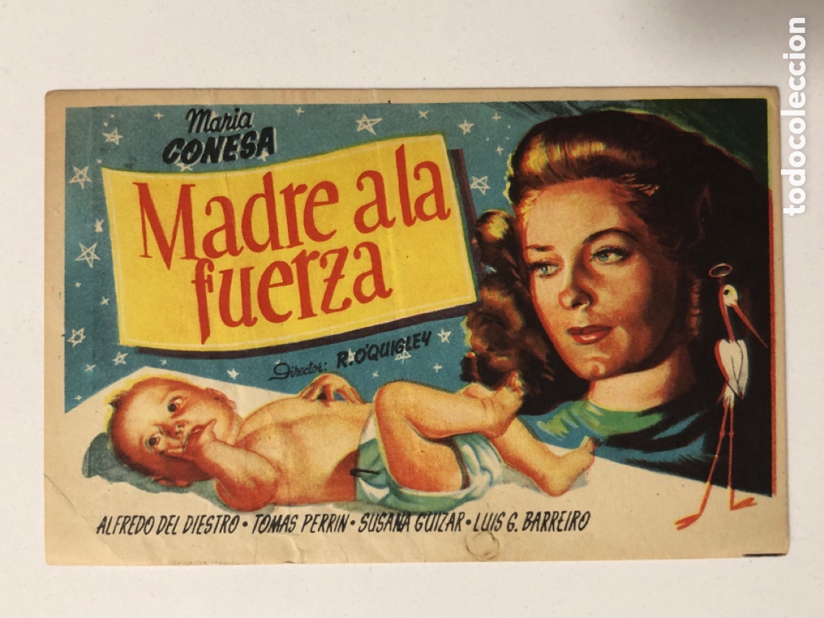 Folhetos de m&atilde;o de filmes antigos de cinema: Programa madre a la fuerza Mar&iacute;a Conesa A13G4