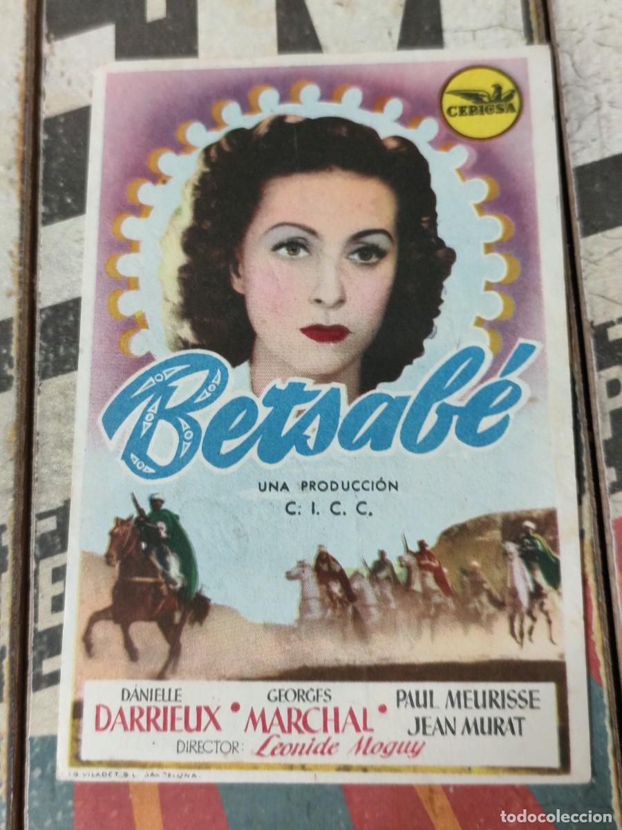 Folhetos de m&atilde;o de filmes antigos de cinema: Betsabe con publicidad Cine Echegaray M&aacute;laga